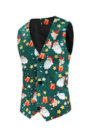 Load image into Gallery viewer, Men's Green Christmas Printed 3-Piece One Button Party Suits