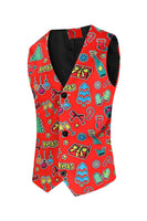 Load image into Gallery viewer, Men's Green Christmas Printed 3-Piece One Button Party Suits