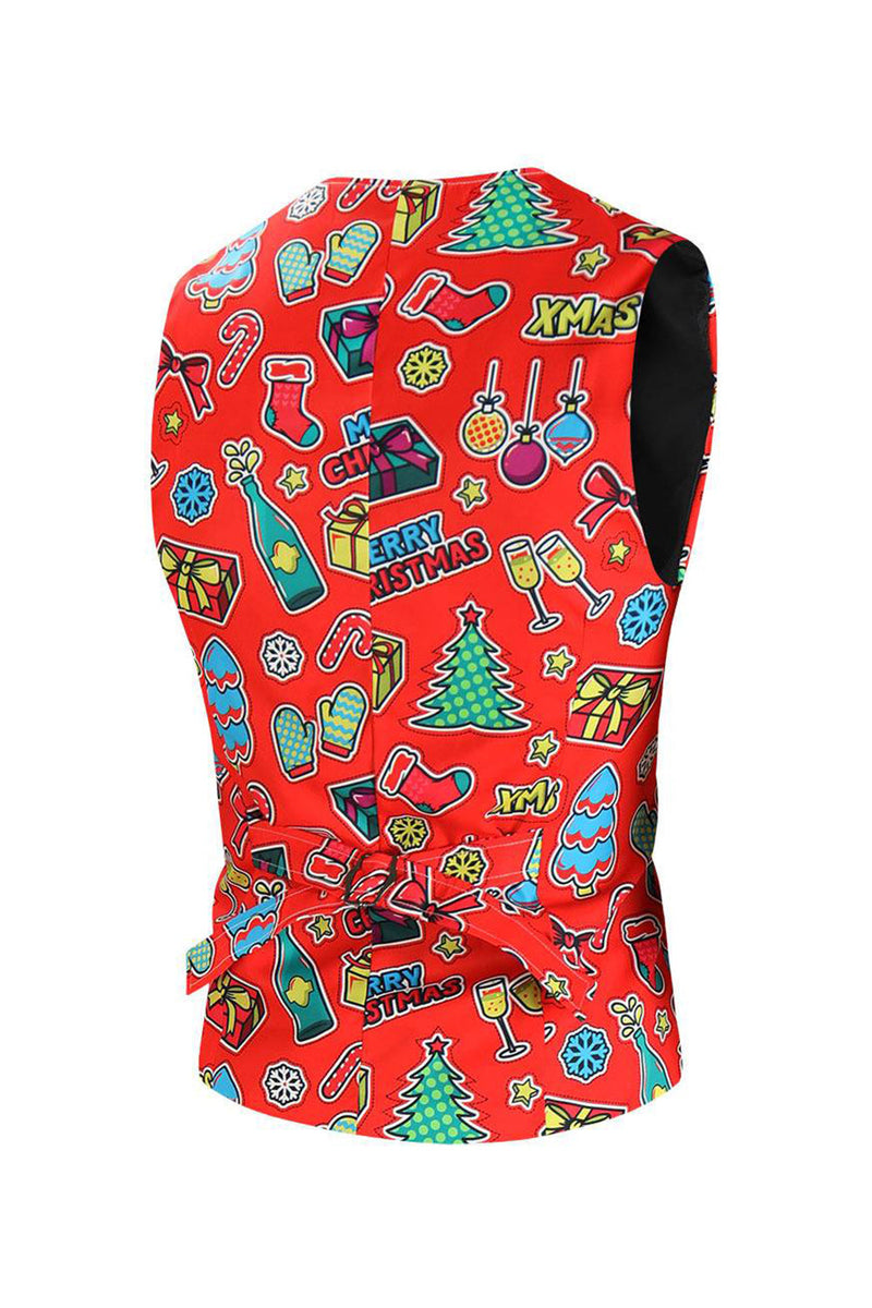 Load image into Gallery viewer, Men's Green Christmas Printed 3-Piece One Button Party Suits