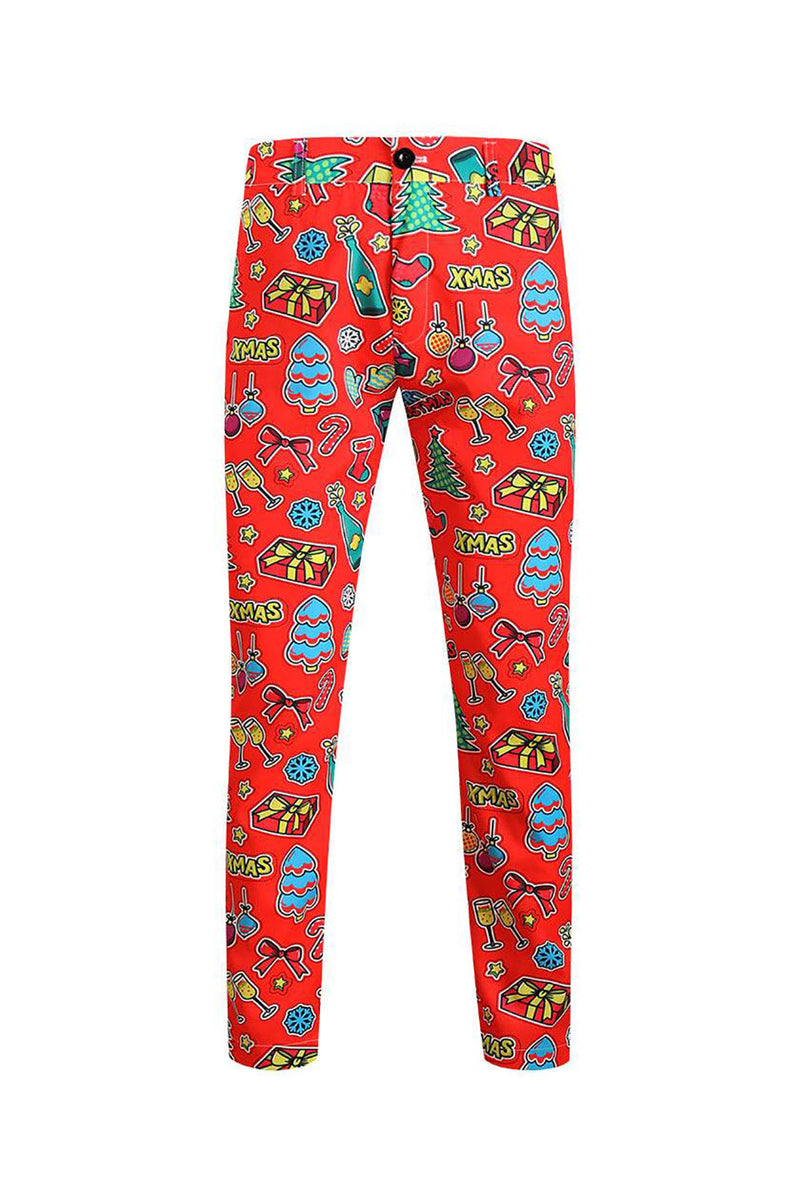 Load image into Gallery viewer, Men's Green Christmas Printed 3-Piece One Button Party Suits