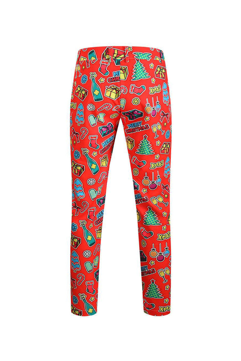 Load image into Gallery viewer, Men's Green Christmas Printed 3-Piece One Button Party Suits