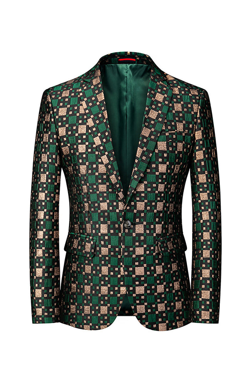Load image into Gallery viewer, Silm Fit Notched Lapel Small Green Square Men's Prom Blazer