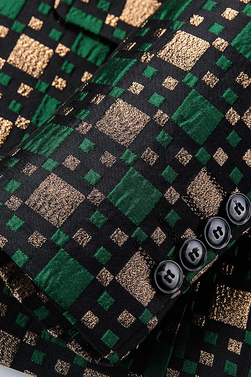 Load image into Gallery viewer, Silm Fit Notched Lapel Small Green Square Men's Prom Blazer