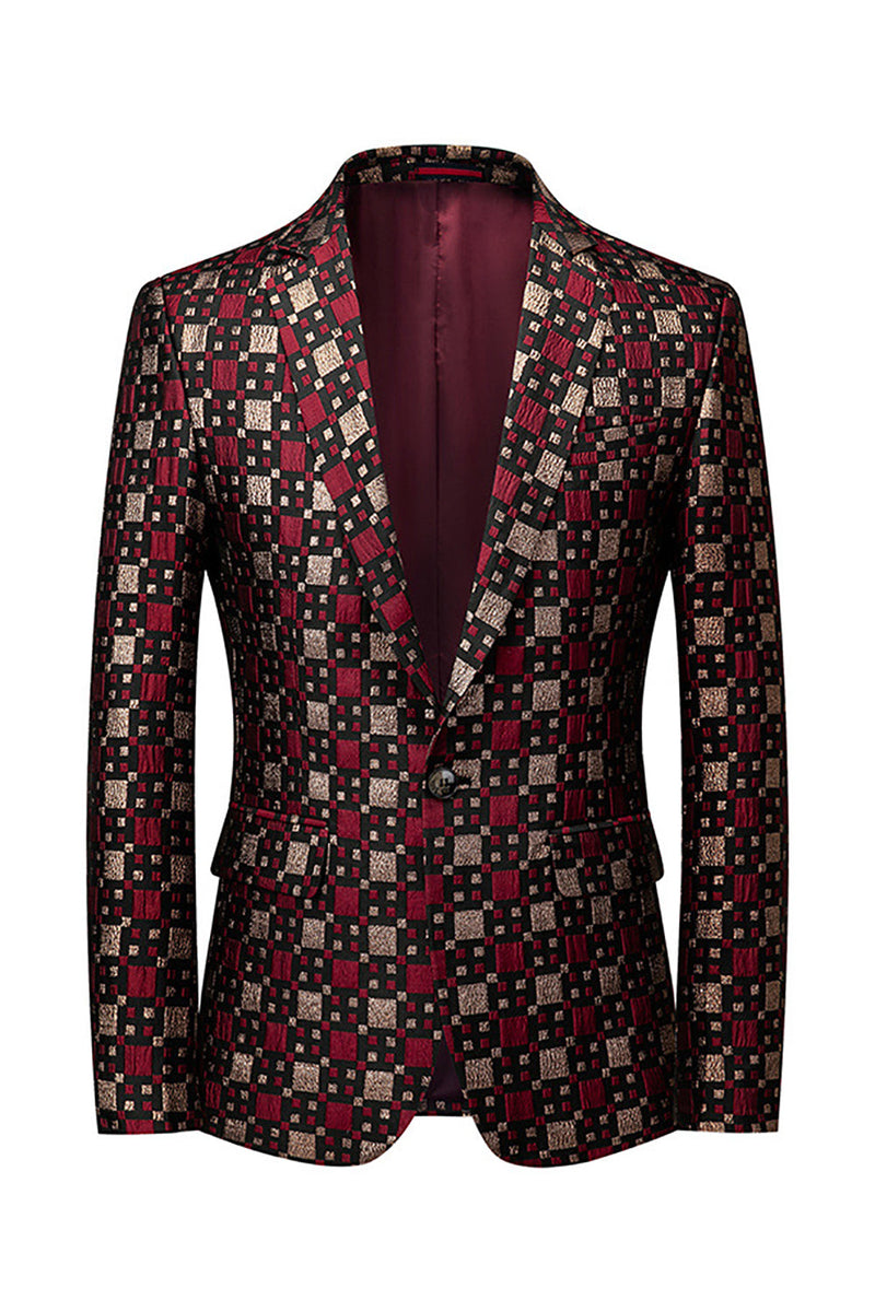 Load image into Gallery viewer, Silm Fit Notched Lapel Small Green Square Men's Prom Blazer