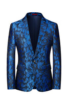 Load image into Gallery viewer, Notched Lapel One Button Royal Blue Men's Prom Blazer