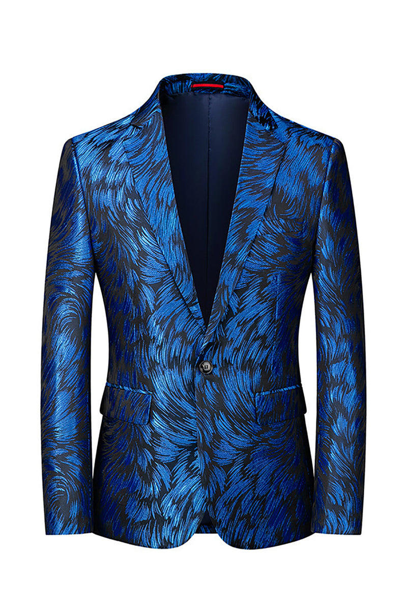 Load image into Gallery viewer, Notched Lapel One Button Royal Blue Men's Prom Blazer
