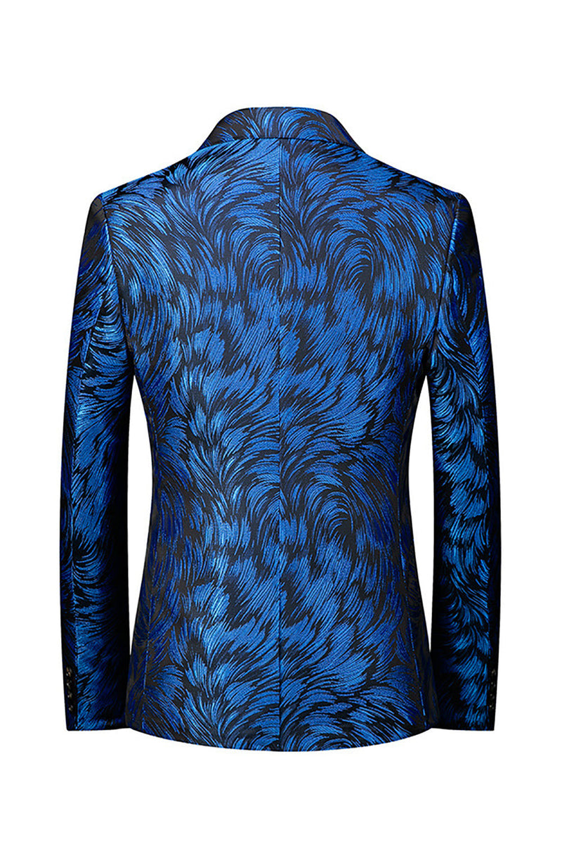 Load image into Gallery viewer, Notched Lapel One Button Royal Blue Men's Prom Blazer