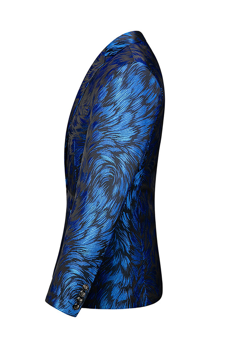 Load image into Gallery viewer, Notched Lapel One Button Royal Blue Men's Prom Blazer