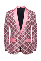 Load image into Gallery viewer, Shawl Lapel One Button Red Sequins Men's Prom Blazer