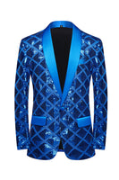 Load image into Gallery viewer, Shawl Lapel One Button Red Sequins Men's Prom Blazer