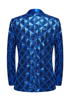 Load image into Gallery viewer, Shawl Lapel One Button Red Sequins Men's Prom Blazer