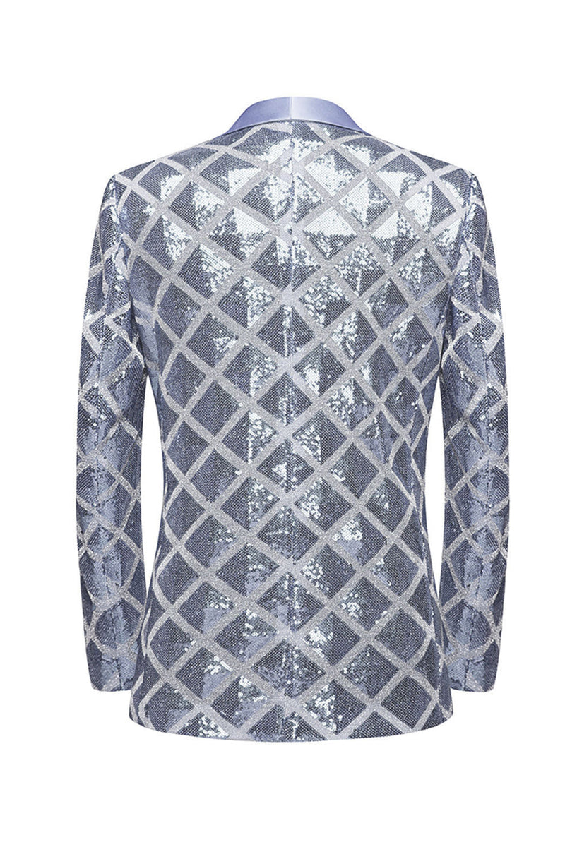 Load image into Gallery viewer, Shawl Lapel One Button Red Sequins Men's Prom Blazer