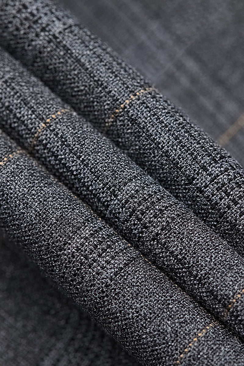 Load image into Gallery viewer, Silm Fit Notched Lapel Two Buttons Grey Men's Prom Suits