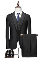Load image into Gallery viewer, Notched Lapel Two Buttons Black Men's Prom Suits