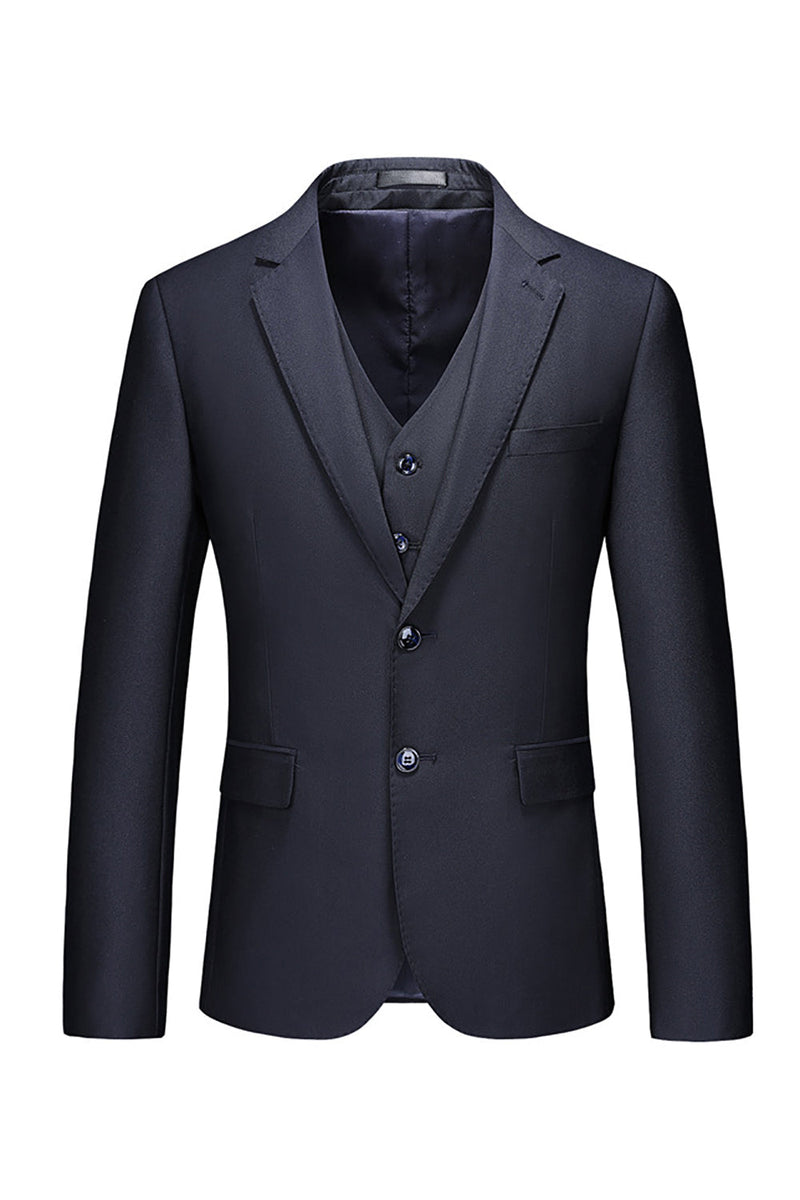 Hellymoon Black Men's Prom Suits Notched Lapel Two Buttons Men's Jacket