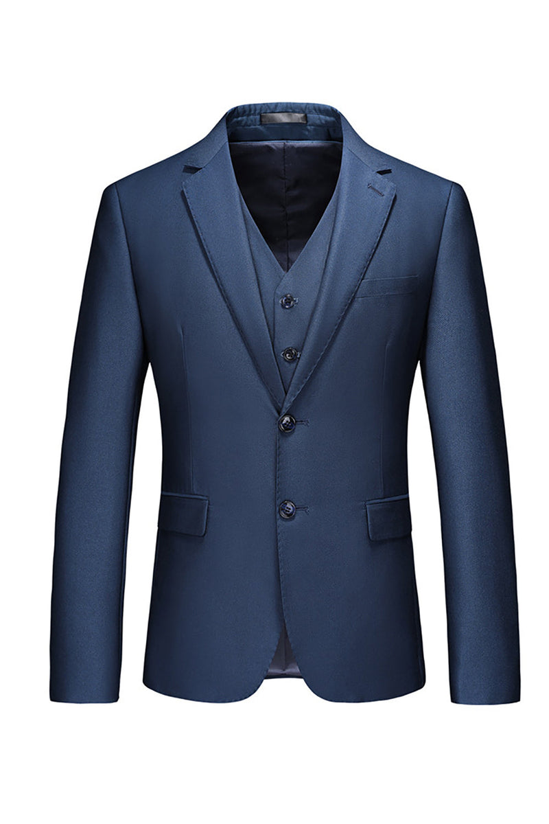 Load image into Gallery viewer, Notched Lapel Two Buttons Black Men's Prom Suits