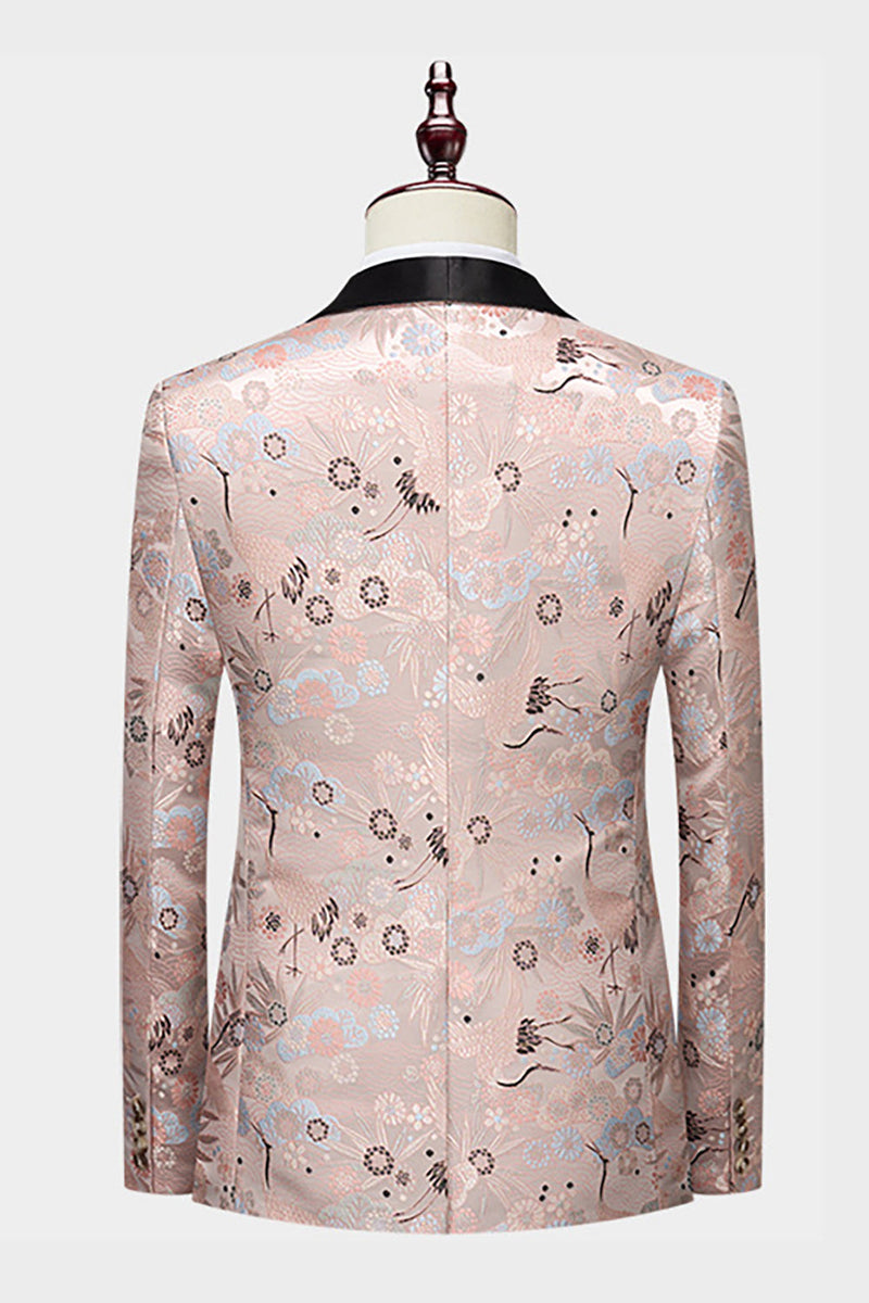 Load image into Gallery viewer, Light Khaki Jacquard Shawl Lapel 2 Piece Men's Prom Suits