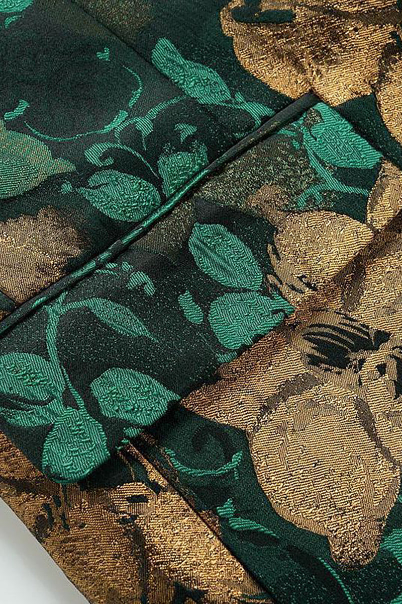 Load image into Gallery viewer, Green Jacquard Notched Lapel Men's Prom Blazer