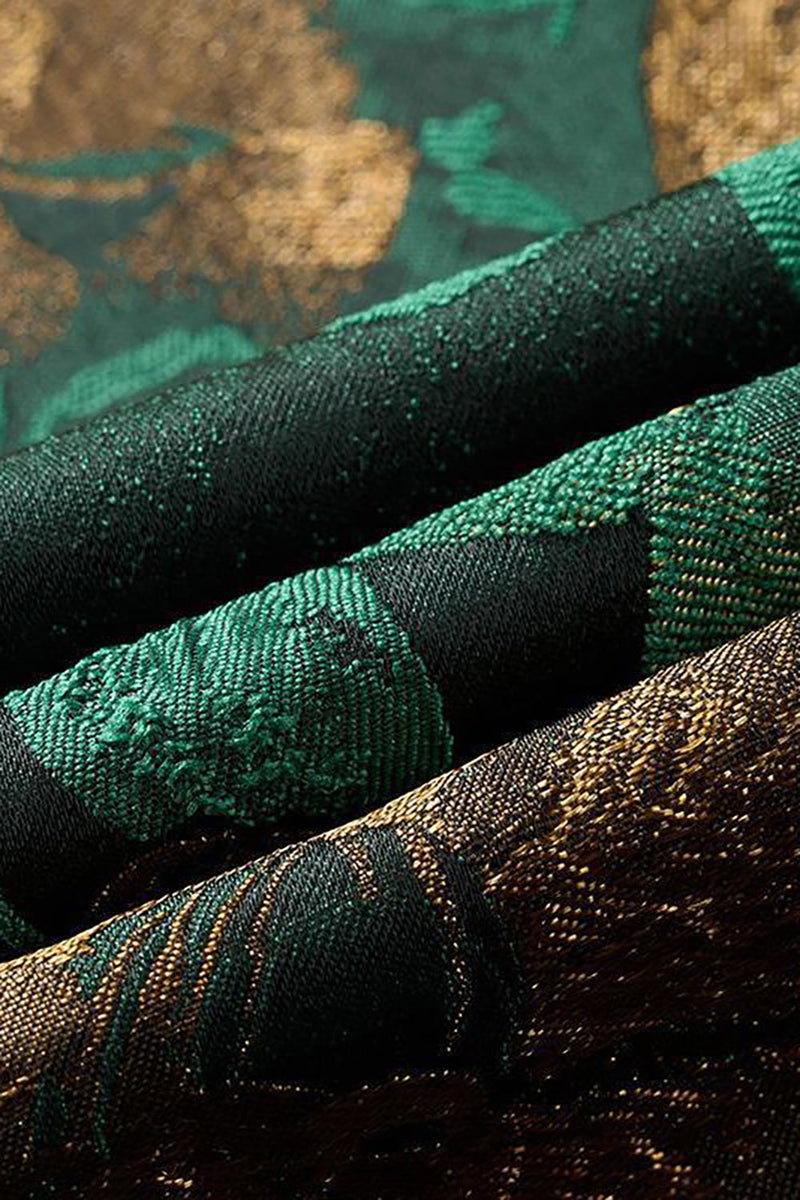 Load image into Gallery viewer, Green Jacquard Notched Lapel Men's Prom Blazer