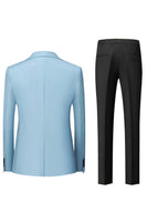 Load image into Gallery viewer, Black Grey 3 Piece Peak Lapel One Button Men's Suits