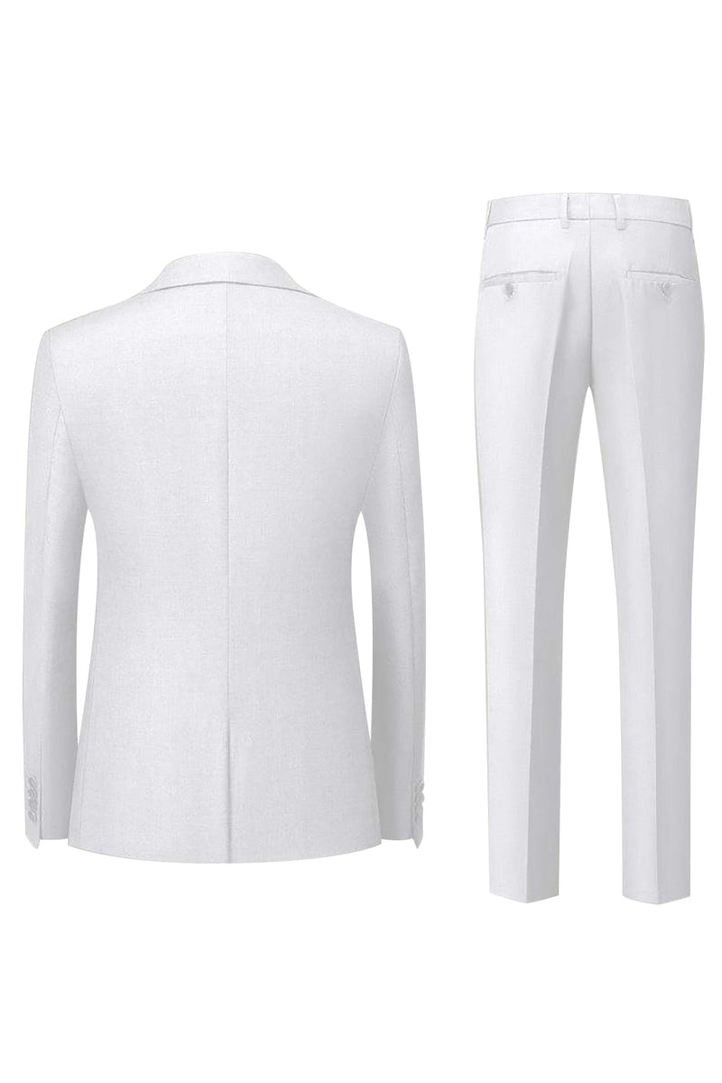 Load image into Gallery viewer, Black Grey 3 Piece Peak Lapel One Button Men's Suits