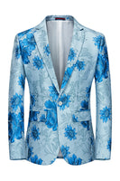 Load image into Gallery viewer, Pink Flower Jacquard Notched Lapel Men's Blazer