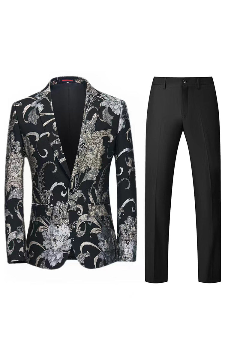 Load image into Gallery viewer, Light Pink Jacquard 2 Piece Notched Lapel  Men's Prom Suits