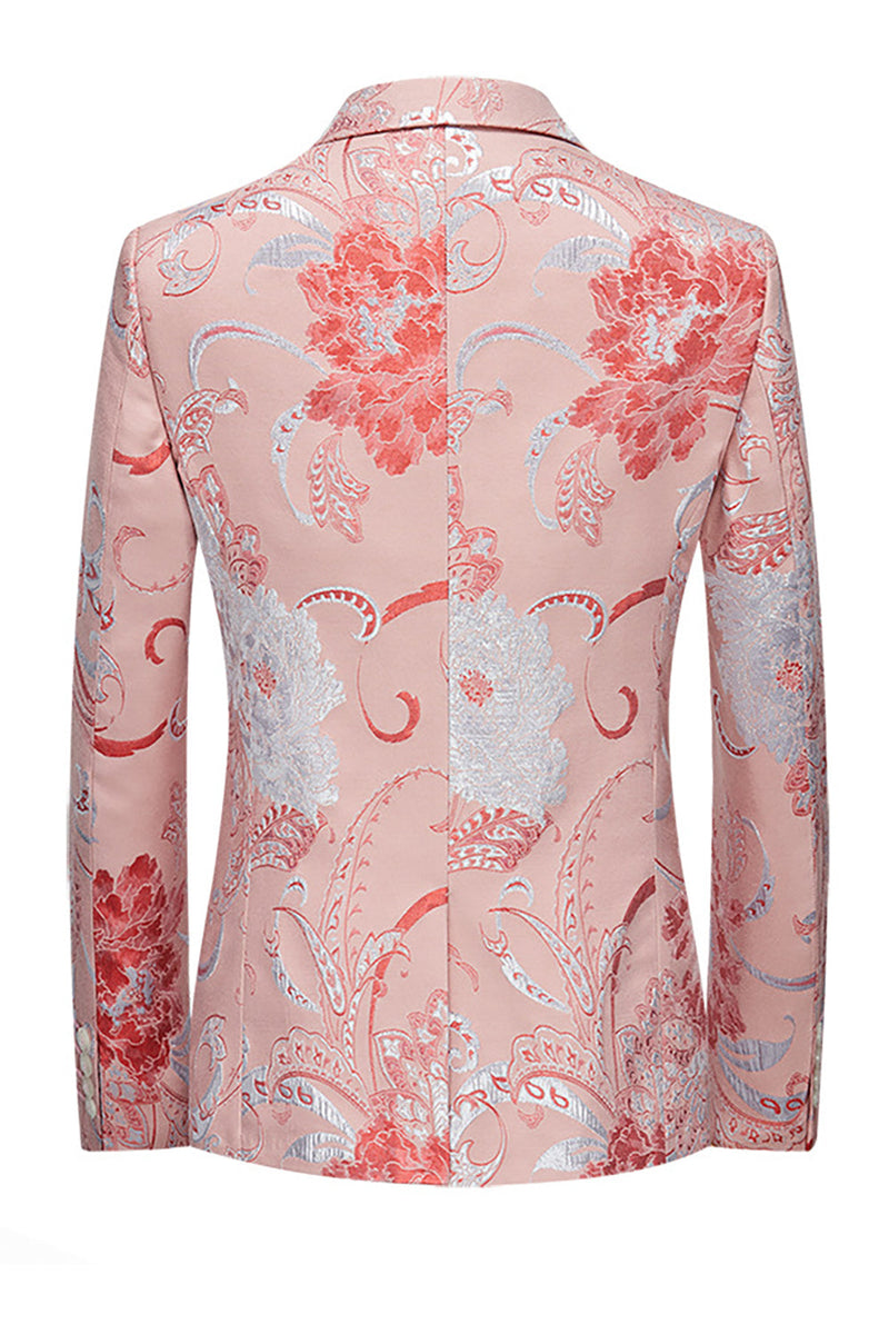Load image into Gallery viewer, Light Pink Jacquard 2 Piece Notched Lapel  Men's Prom Suits