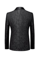 Load image into Gallery viewer, Black 3 Piece Jacquard Shawl Lapel Men's Prom Suits
