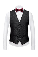 Load image into Gallery viewer, Black 3 Piece Jacquard Shawl Lapel Men's Prom Suits