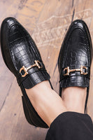 Load image into Gallery viewer, Black Slip-On Leather Monk Men's Shoes