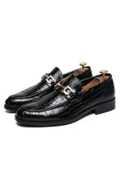 Load image into Gallery viewer, Black Slip-On Leather Monk Men's Shoes