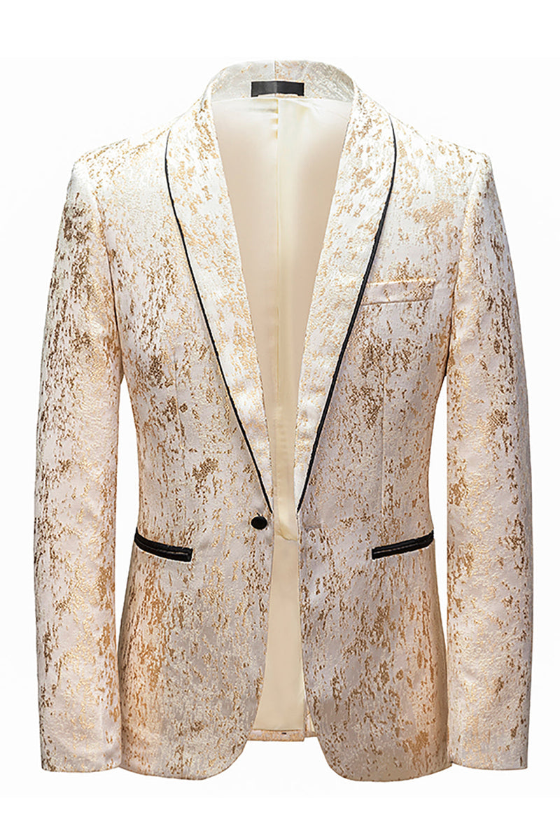 Load image into Gallery viewer, White Jacquard Men's Blazer