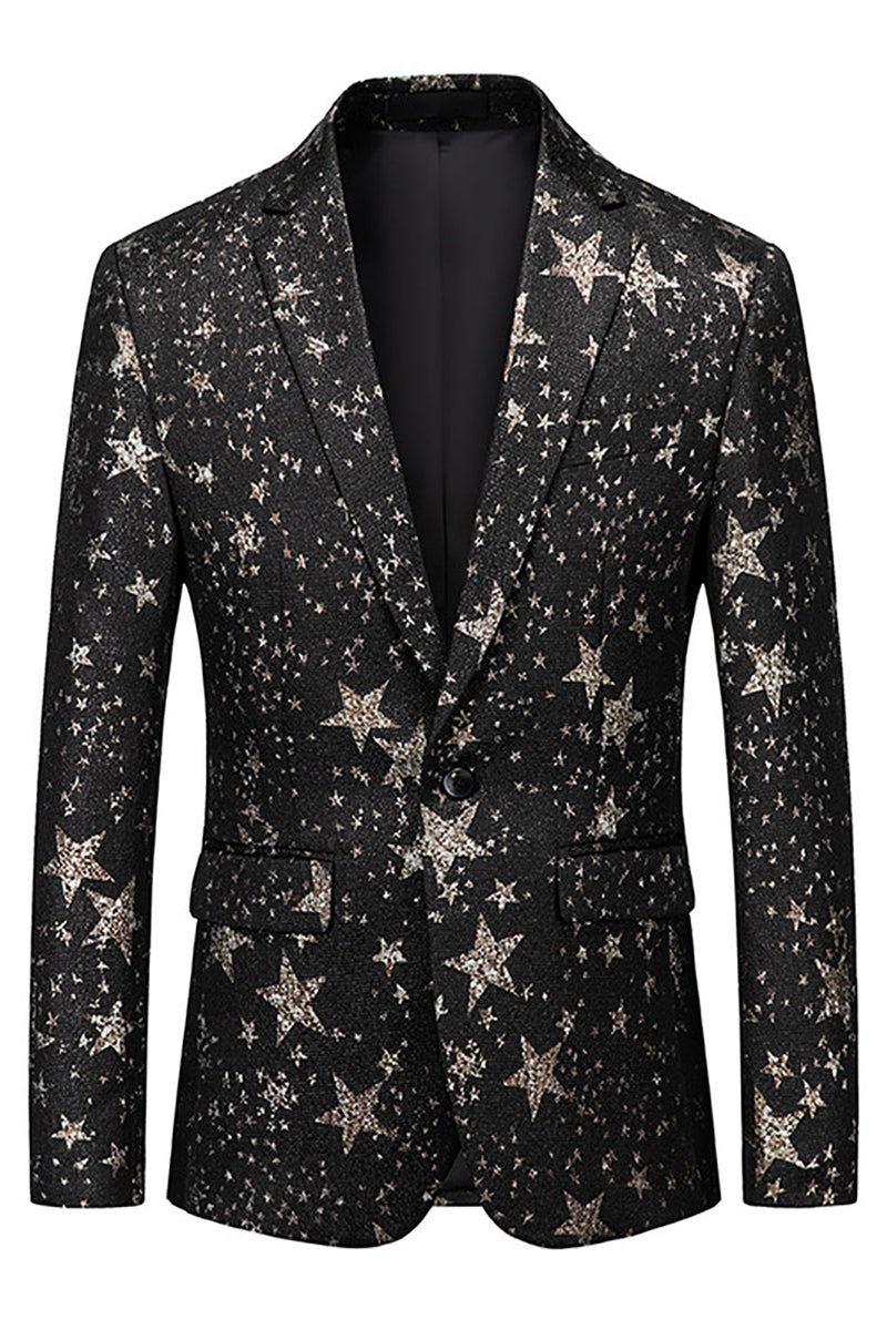 Load image into Gallery viewer, Black Stars Men's Prom Blazer