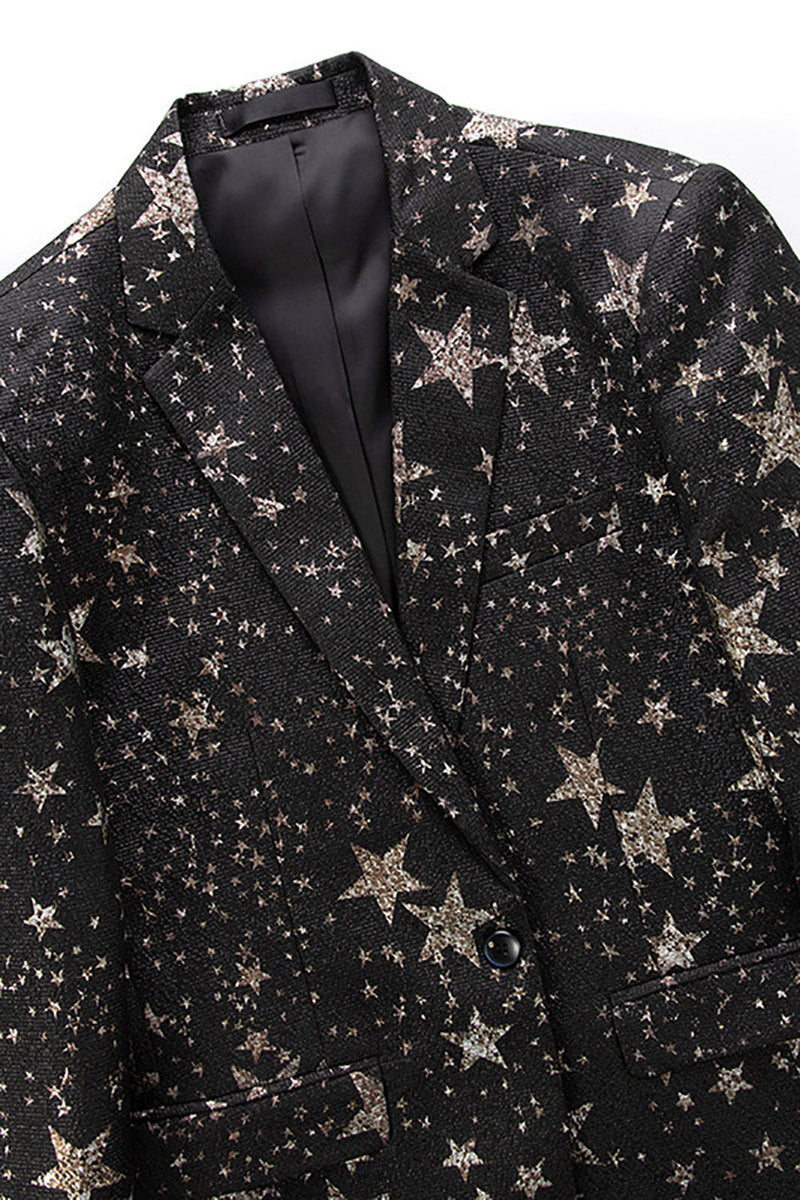 Load image into Gallery viewer, Black Stars Men's Prom Blazer