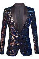 Load image into Gallery viewer, Sparkly Dark Blue Sequins Men's Blazer