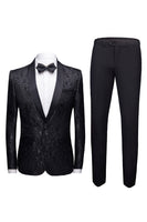 Load image into Gallery viewer, White Shawl Lapel Jacquard Prom Men's 2 Pieces Suits