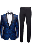 Load image into Gallery viewer, White Shawl Lapel Jacquard Prom Men's 2 Pieces Suits