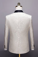 Load image into Gallery viewer, White Shawl Lapel Jacquard Prom Men's 2 Pieces Suits