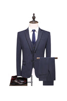 Load image into Gallery viewer, Grey Pinstripe Notched Lapel Men's 2 Pieces Suits