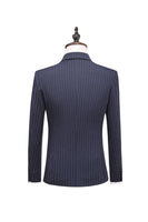 Load image into Gallery viewer, Grey Pinstripe Notched Lapel Men's 2 Pieces Suits