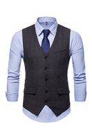 Load image into Gallery viewer, Single Breasted V-Neck Black Men's Suit Vests