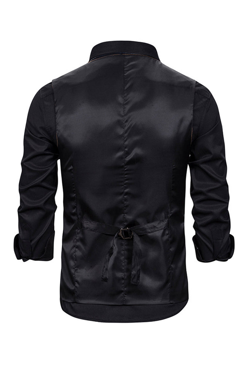 Load image into Gallery viewer, V Neck Single Breasted Men's Grey Casual Vest