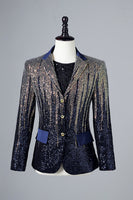 Load image into Gallery viewer, Glitter Navy Sequins Single-Breasted  Men's Blazer