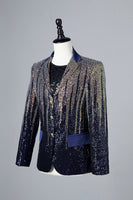 Load image into Gallery viewer, Glitter Navy Sequins Single-Breasted  Men's Blazer
