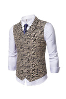 Load image into Gallery viewer, Shawl Collar Double Breasted Slim Fit Light Brown Men's Suit Vest