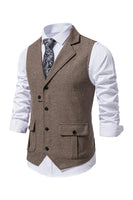 Load image into Gallery viewer, Single Breasted Lapel Navy Men's Suit Vest