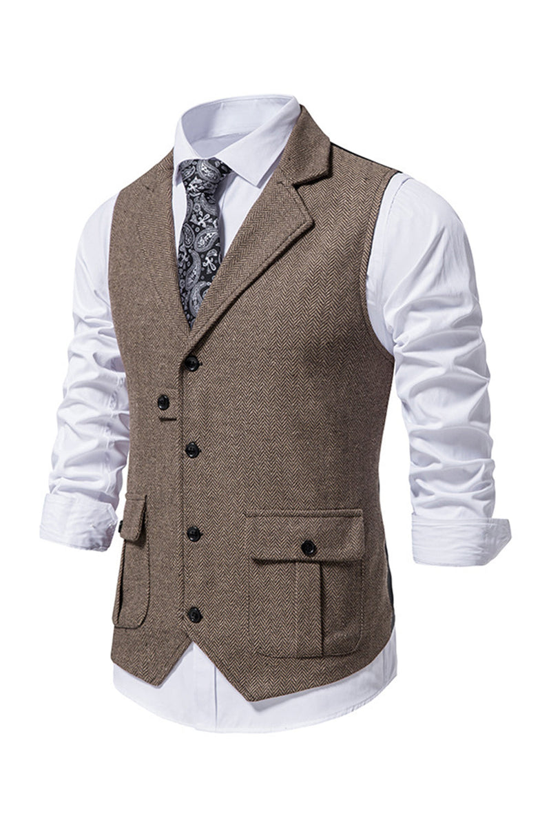 Load image into Gallery viewer, Single Breasted Lapel Navy Men's Suit Vest