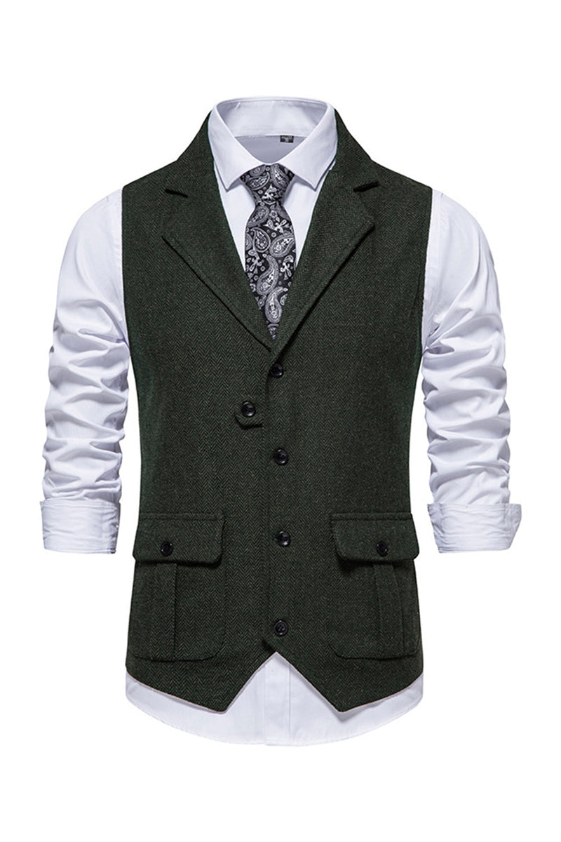 Load image into Gallery viewer, Single Breasted Lapel Navy Men's Suit Vest