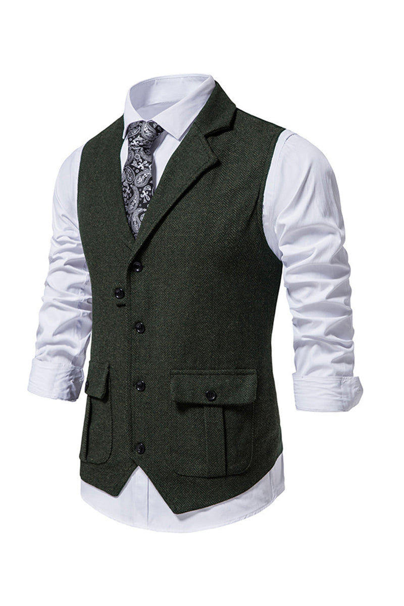Load image into Gallery viewer, Single Breasted Lapel Navy Men's Suit Vest